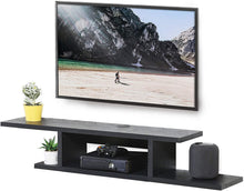 Load image into Gallery viewer, FITUEYES Wall Mounted Media Console,Floating TV Stand Component Shelf,Black Grain,DS211801WB

