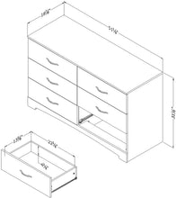 Load image into Gallery viewer, South Shore Step One 6-Drawer Double Dresser,Pure Black with Matte Nickel Handles
