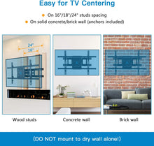 Load image into Gallery viewer, Full Motion TV Wall Mount Articulating Arms Swivel Tilt Rotation for Most 37-70 Inch OLED, LCD, LED Flat Curved TVs, Extension to 24 inch Wood Stud up to 132lbs Max VESA 600x400mm by Pipishell
