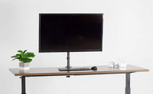 Load image into Gallery viewer, VIVO Black Ultra Wide Screen TV Desk Mount for up to 55 inch Screens | Full Motion Height Adjustable Single Television Stand (STAND-V155C)
