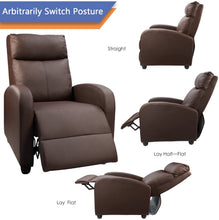 Load image into Gallery viewer, Devoko Recliner Chair Massage Home Theater Seating PU Leather Modern Living Room Chair Padded Cushion Reclining Sofa (Brown)
