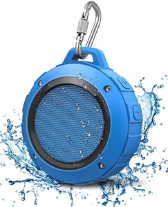 Outdoor Waterproof Bluetooth Speaker,Kunodi Wireless Portable Mini Shower Travel Speaker with Subwoofer, Enhanced Bass, Built in Mic for Sports, Pool, Beach, Hiking, Camping (Blue)