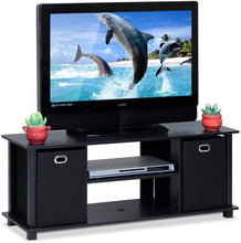 Load image into Gallery viewer, Furinno Econ Entertainment Center, Black\/Black
