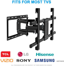Load image into Gallery viewer, Full Motion TV Wall Mount Bracket for Most 32-80 Inch LED\/LCD\/OLED Flat Curved TVs with Dual Articulating Arms Swivel Tilts Rotation fits 16”Stud. MAX VESA 600X400mm and Loading Capacity 110 lbs.
