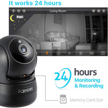 Load image into Gallery viewer, Faleemi Wireless Security Camera, WiFi Pet Camera, Nanny Cams Wireless with Cell Phone App, Home Surveillance HD IP Camera with 2 Way Audio, Night Vision, Motion Detection for Office/Dog/Baby Monitor
