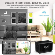 Load image into Gallery viewer, Hidden Camera Miota Spy Camera Wireless Security Nanny Cam with 1080P Full HD, WiFi, Night Vision, Motion Detection, Bluetooth Speaker,FM Radio,Cell Phone App,No Sound Recording
