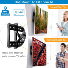 Load image into Gallery viewer, Advanced Full Tilt Extension TV Wall Mount Bracket for Most 50-90 Inch OLED LCD LED Curved Flat TVs-Extends for Max Tilting On Large TVs, fits 16-24 Inch Studs, Max 165 LBS VESA 600x400mm by Pipishell
