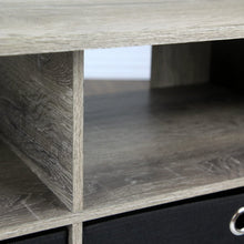 Load image into Gallery viewer, FURINNO Andrey Entertainment Center with Bin Drawers, French Oak Grey\/Black
