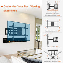 Load image into Gallery viewer, Perlegear Full Motion TV Wall Mount Bracket Dual Articulating Arms Swivels Tilts Rotation for Most 37-75 Inch LED, LCD, OLED Flat&amp;Curved TVs, Holds up to 132lbs, Max VESA 600x400mm
