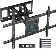 Load image into Gallery viewer, Full Motion TV Wall Mount Bracket Dual Articulating Arms Swivels Tilts Rotation for Most 37-70 Inch LED, LCD, OLED Flat Curved TVs, Holds up to 132lbs, Max VESA 600x400mm by Pipishell
