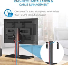 Load image into Gallery viewer, PERLESMITH Universal TV Stand Table Top TV Base for 37 to 70 inch LCD LED OLED 4K Flat Screen TVs - Height Adjustable TV Mount Stand with Tempered Glass Base, VESA 600x400mm, Holds up to 99lbs
