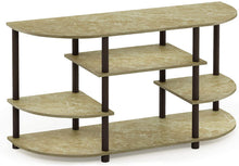 Load image into Gallery viewer, Furinno JAYA Simple Design Corner TV Stand, Espresso\/Black
