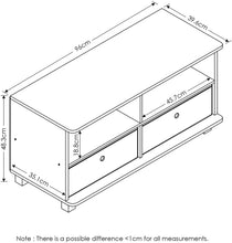 Load image into Gallery viewer, FURINNO Andrey Entertainment Center with Bin Drawers, French Oak Grey\/Black

