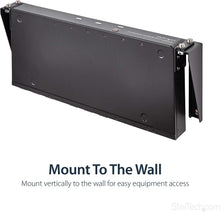 Load image into Gallery viewer, StarTech.com 1U Wall Mount Patch Panel Bracket – 19 in – Steel - Vertical Mounting Bracket for Networking and Data Equipment (RK119WALLV),Black
