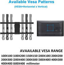 Load image into Gallery viewer, Full Motion TV Wall Mount Bracket for Most 32-80 Inch LED\/LCD\/OLED Flat Curved TVs with Dual Articulating Arms Swivel Tilts Rotation fits 16”Stud. MAX VESA 600X400mm and Loading Capacity 110 lbs.
