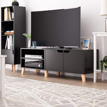 Load image into Gallery viewer, Homfa 55 in TV Stand with 2 Doors and Shelves, Modern Console Entertainment Center Media Console Storage Cabinet for Living Room Home, Black
