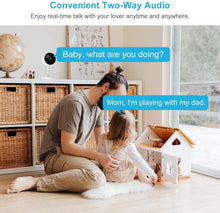 Load image into Gallery viewer, Home Security Camera, Littlelf 1080P FHD Indoor WiFi Wireless Camera with 2-Way Audio, Night Vision, Motion Detection for Pet/Elder/Baby Monitor, Cloud Storage and MicroSD Support (Not Included)
