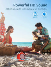 Load image into Gallery viewer, Outdoor Waterproof Bluetooth Speaker,Kunodi Wireless Portable Mini Shower Travel Speaker with Subwoofer, Enhanced Bass, Built in Mic for Sports, Pool, Beach, Hiking, Camping (Red)
