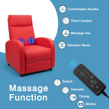 Load image into Gallery viewer, Homall Recliner Chair Padded Seat PU Leather for Living Room Single Sofa Recliner Modern Recliner Seat Club Chair Home Theater Seating (Red)
