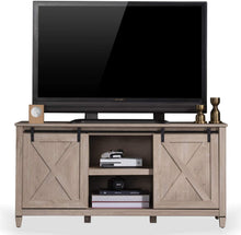 Load image into Gallery viewer, Sekey Home 58" Entertainment Center Wood Media TV Stand | Storage Console, Smoky Oak
