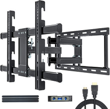 Load image into Gallery viewer, JUSTSTONE TV Wall Mount Bracket Full Motion for Most 32-80 Inch LED/LCD/OLED Flat Screen Curved TVs with Articulating Dual Arm Swivel Tilt Up to 110 lbs, Max VESA 600X400mm
