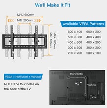 Load image into Gallery viewer, Advanced Full Tilt Extension TV Wall Mount Bracket for Most 50-90 Inch OLED LCD LED Curved Flat TVs-Extends for Max Tilting On Large TVs, fits 16-24 Inch Studs, Max 165 LBS VESA 600x400mm by Pipishell
