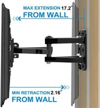 Load image into Gallery viewer, Corner TV Wall Mount FOZIMOA Full Motion TV Mount Bracket for Most 32-50 inch Flat TVs with Dual Articulating Arm Tilt Swivel up to 77 lbs Max VESA 400x400mm HDMI Cable Ties Level Included
