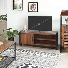 Load image into Gallery viewer, Amzdeal TV Stand Entertainment Center for Television up to 43&quot;, TV Cabinet Media Console with Cabinet Door, Storage Shelves and Metal Frame for Living Room, Rustic Brown
