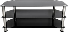 Load image into Gallery viewer, AVF SDC1140-A TV Stand for Up to (not all) 55-Inch TVs, Black Glass, Chrome Legs
