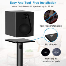 Load image into Gallery viewer, PERLESMITH Universal Floor Speaker Stands 26 Inch for Surround Sound, Klipsch, Sony, Edifier, Yamaha, Polk &amp; Other Bookshelf Speakers Weight up to 22lbs - 1 Pair
