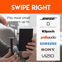 Load image into Gallery viewer, ECHOGEAR Adjustable Height Speaker Stands - Universal Compatibility with Satellite Speakers from Vizio, Klipsch, Bose, Sony &amp; More - Solid Steel Design with Built-in Cable Management &amp; Carpet Spikes
