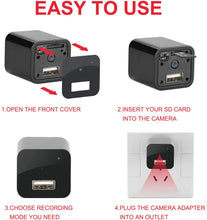 Load image into Gallery viewer, Hidden Camera Spy Camera Charger Full HD 1080P Surveillance Camera Mini Spy Nanny Camera Portable Hidden Cam 2020
