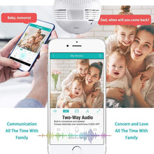 Load image into Gallery viewer, SARCCH Light Bulb Camera,Dome Surveillance Camera 1080P 2.4GHz WiFi 360 Degree Wireless Security IP Panoramic,with IR Motion Detection, Night Vision, Alarm, for Home, Office, Baby, Pet Monitor
