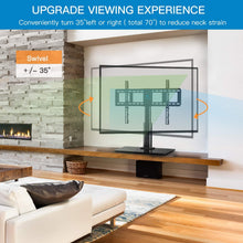 Load image into Gallery viewer, PERLESMITH Swivel TV Stand Universal Table Top TV Base for 32 to 65 inch LCD LED OLED 4K Flat Screen TVs - Height Adjustable TV Mount Stand with Tempered Glass Base, VESA 600x400mm
