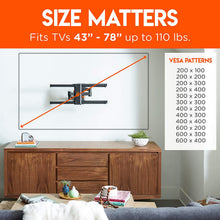 Load image into Gallery viewer, ECHOGEAR Full Motion Articulating TV Wall Mount Bracket for TVs Up to 78" - Smooth Extention, Swivel, Tilt - Wall Template for Easy Install - Centers &amp; Levels After Mounting Plus Hides Your Cables
