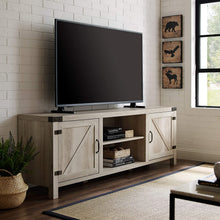 Load image into Gallery viewer, Walker Edison Furniture Company Farmhouse Barn Wood Universal Stand for TV's up to 64" Flat Screen Living Room Storage Cabinet Doors and Shelves Entertainment Center, 58 Inch, Grey Wash
