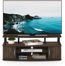 Load image into Gallery viewer, FURINNO JAYA Large Entertainment Stand for TV Up to 50 Inch, Columbia Walnut\/Black

