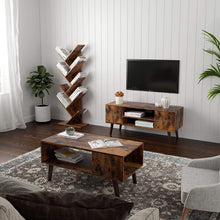 Load image into Gallery viewer, VASAGLE Retro TV Stand, TV Console, Mid-Century Modern Entertainment Center for Flat Screen TV Cable Box, Gaming Consoles, in Living Room, Entertainment Room, Office ULTV08BX

