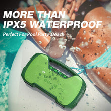 Load image into Gallery viewer, Portable Bluetooth Speakers V5.0, Waterproof Wireless Home Party Speaker, 25W Rich Bass Impressive Sound, 15 Hrs Playtime &amp; Wireless Stereo Pairing, Built-in Mic, Durable for Indoor, Outdoor - Green
