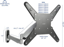 Load image into Gallery viewer, VIVO Counterbalance 26 to 47 inch LCD LED Plasma Screen TV Wall Mount | Height Adjustable Pneumatic Spring Fully Articulating Bracket (MOUNT-VW04G)

