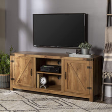 Load image into Gallery viewer, Walker Edison Furniture Company Farmhouse Barn Wood Universal Stand for TV's up to 64" Flat Screen Living Room Storage Cabinet Doors and Shelves Entertainment Center, 58 Inch, Grey Wash
