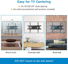 Load image into Gallery viewer, TV Wall Mount Bracket Full Motion Swivel Articulating Arms Tilt Rotation, Fit Most 26-55 Inch LED, LCD, OLED Flat Curved TVs, Extension to 24 inch Wood Stud Max VESA 400x400mm up to 99lbs by Pipishell
