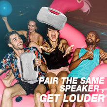 Load image into Gallery viewer, Portable Bluetooth Speakers V5.0, Waterproof Wireless Home Party Speaker, 25W Rich Bass Impressive Sound, 15 Hrs Playtime &amp; Wireless Stereo Pairing, Built-in Mic, Durable for Indoor, Outdoor - White
