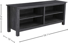Load image into Gallery viewer, Rockpoint Plymouth Wood TV Stand Storage Console, 58", Charcoal
