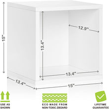 Load image into Gallery viewer, Way Basics Extra Large Cube Stackable LP Album Shelf, Vinyl Record Storage (Tool-Free Assembly and Uniquely Crafted from Sustainable Non Toxic zBoard Paperboard), White
