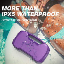 Load image into Gallery viewer, Portable Bluetooth Speakers V5.0, Waterproof Wireless Home Party Speaker, 25W Rich Bass Impressive Sound, 15 Hrs Playtime &amp; Wireless Stereo Pairing, Built-in Mic, Durable for Indoor, Outdoor - Purple
