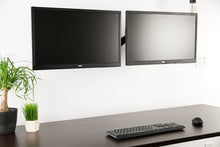 Load image into Gallery viewer, VIVO Black Height Adjustable Pneumatic Extended Arm Dual Monitor Wall Mount Full Motion Articulating | fits 2 Screens 17 to 27 inches (MOUNT-V002G)
