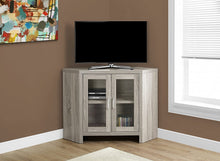Load image into Gallery viewer, Monarch Specialties I Corner with Glass Doors TV Stand, 42", Dark Taupe
