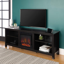 Load image into Gallery viewer, WE Furniture Minimal Farmhouse Wood Universal Stand for TV's up to 64" Flat Screen Living Room Storage Shelves Entertainment Center, 58 Inch, Espresso
