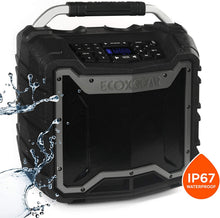 Load image into Gallery viewer, ECOXGEAR EcoTrek GDI-EXTRK210 Rugged Waterproof Floating Portable Bluetooth Wireless 100 Watt Stereo Smart Speaker and PA System (Gray)
